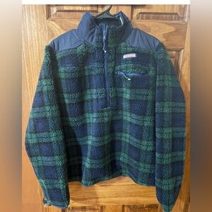 Vineyard Vines Green and Blue Fleece Pullover women’s XL